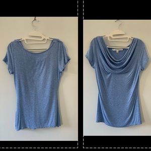 Blue Cowl Neck Tee Shrt